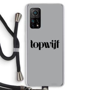 Topwijf Grijs Zwart: Xiaomi Mi 10T 5G Transparant Hoesje met koord