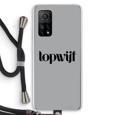 Topwijf Grijs Zwart: Xiaomi Mi 10T 5G Transparant Hoesje met koord