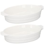 2x Ovale ovenschalen wit 31 cm - thumbnail