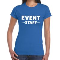 Event staff / personeel tekst t-shirt blauw dames