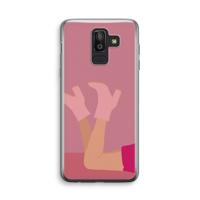 Pink boots: Samsung Galaxy J8 (2018) Transparant Hoesje - thumbnail