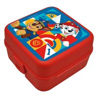 Paw Patrol broodtrommel/lunchbox voor kinderen - rood - kunststof - 14 x 8 cm - thumbnail