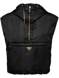 Prada gilet Re-Nylon à logo triangulaire - Noir