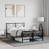 Bedframe met hoofd- en voeteneinde metaal zwart 120x200 cm