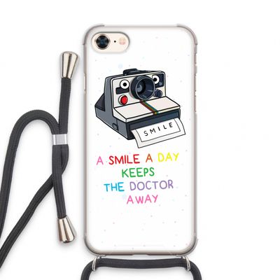 Smile: iPhone 8 Transparant Hoesje met koord