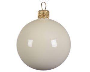 4 Glazen kerstballen glans 10 cm wol wit - Decoris