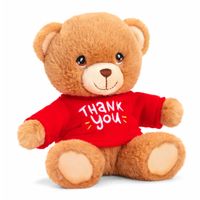 Keel Toys pluche beer knuffel Thank You met rood shirt 14 cm - thumbnail