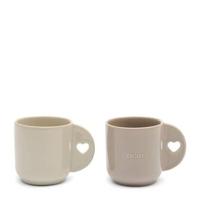 Riviera Maison - Taste & Enjoy Heart Mug Set Of 2pcs - Grijs