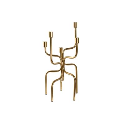 Kandelaar Home ESPRIT Gouden Metaal 25 x 25 x 51 cm