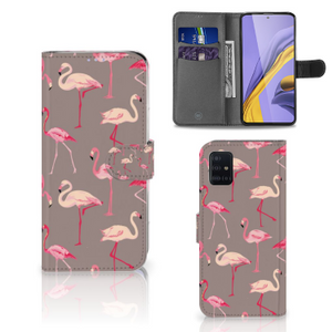 Samsung Galaxy A51 Telefoonhoesje met Pasjes Flamingo