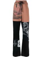 Marine Serre pantalon Regenerated à design patchwork - Marron