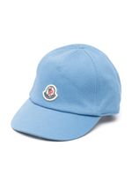 Moncler Enfant casquette en coton à patch logo - Bleu - thumbnail