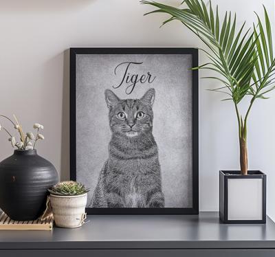 Aangepaste zwart-wittekening andere dieren poster