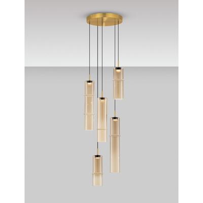 Lyora Unieke hanglampSano rond 5-lichts goud - 9009170