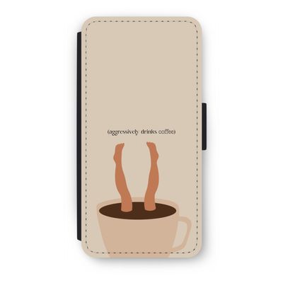Aggressively drinks coffee: iPhone SE 2020 Flip Hoesje