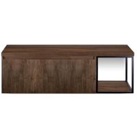 Frozen 3D Badmeubelset 140 cm - Greeplijst in Kleur - Zwart Frame - Wastafelbovenblad Dark Oak