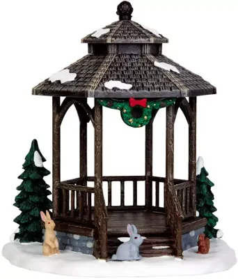 Lemax winter gazebo kerstdorp tafereel Vail Village 2014