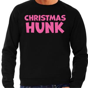 Foute Kersttrui voor heren - Christmas hunk - zwart - glitter roze - Kerstfeest