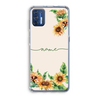 Zonnebloemen: Motorola Moto G9 Plus Transparant Hoesje