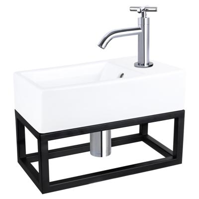 Differnz Force fonteinset keramiek - kraan kruis - met handdoekrek - 40 x 22 x 11.5 cm - chroom