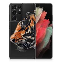 Smartphone hoesje Samsung Galaxy S21 Ultra Watercolor Tiger