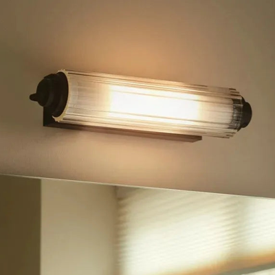 Wandlamp zwart badkamer &apos;Nimal&apos; e14 boven spiegel verlichting 35 cm