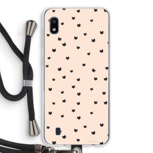 Kleine kattenkopjes: Samsung Galaxy A10 Transparant Hoesje met koord