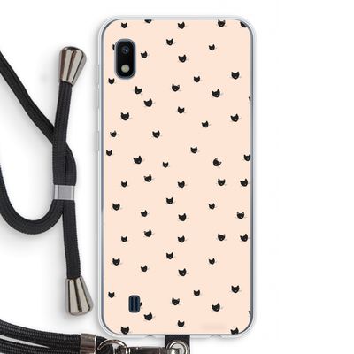 Kleine kattenkopjes: Samsung Galaxy A10 Transparant Hoesje met koord