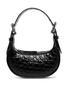 BY FAR mini sac en cuir à effet peau de crocodile - Noir