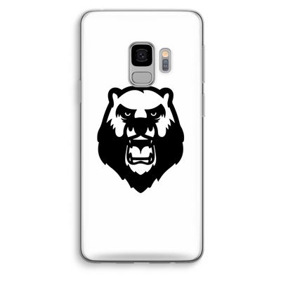 Angry Bear (white): Samsung Galaxy S9 Transparant Hoesje