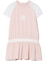 Moncler Enfant robe t-shirt à logo strassé - Rose - thumbnail