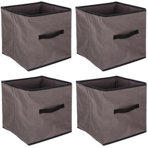 Set van 6x opbergmand 29 liter taupe 31 x 31 x 31 cm