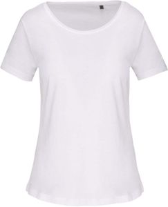 Kariban K399 Bio dames-t-shirt kraag met onafgewerkte rand korte mouwen