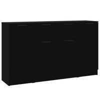 The Living Store Dressoir - Minimalistisch - Kast - 30x30x70 cm - Zwart - thumbnail