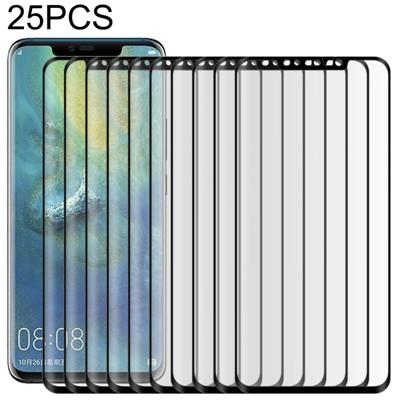 25 stuks 0.3 mm 9H oppervlaktehardheid 3D gebogen rand volledig scherm stofdichte gehard glas film voor Huawei mate 20 Pro