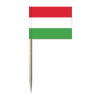 Cocktailprikkers vlag Hongarije - 50x stuks - 8 cm vlaggetjes - landen decoratie - Prikkertjes