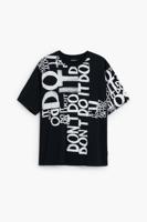 T-shirt met woordprint - BLACK - L