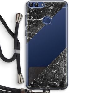 Zwart marmer: Huawei P Smart (2018) Transparant Hoesje met koord