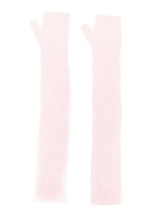 Barrie long knit fingerless gloves - PINK