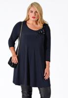Yoek Tuniek wide bot pailletten | Blauw | Maat S