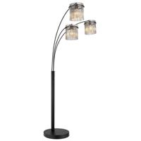 Globo Zwarte vloerlampGorley met smoke glas 3-lichts - 15698-3S