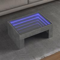 Salontafel met Infinity LED 70x50x30 cm betongrijs