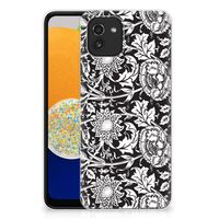 Samsung Galaxy A03 TPU Case Black Flowers - thumbnail