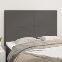 Hoofdborden 4 st 72x5x78/88 cm kunstleer grijs