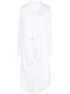 Patou robe-chemise longue à taille ceinturée - Blanc