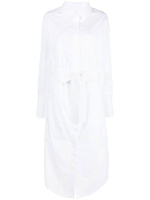 Patou robe-chemise longue à taille ceinturée - Blanc