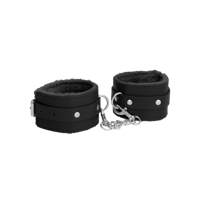 Ouch! by Shots Plush Leather Handcuffs - thumbnail