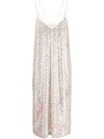 TWINSET robe mi-longue Myfo à sequins - Argent