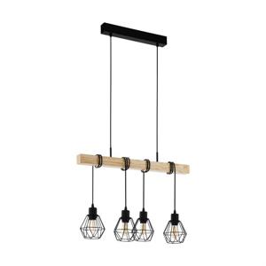 EGLO Townshend 5 Hanglamp - E27 - 70 cm - Zwart/Bruin