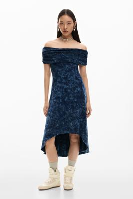 Asymmetrische tie-dye jurk - BLUE - XS